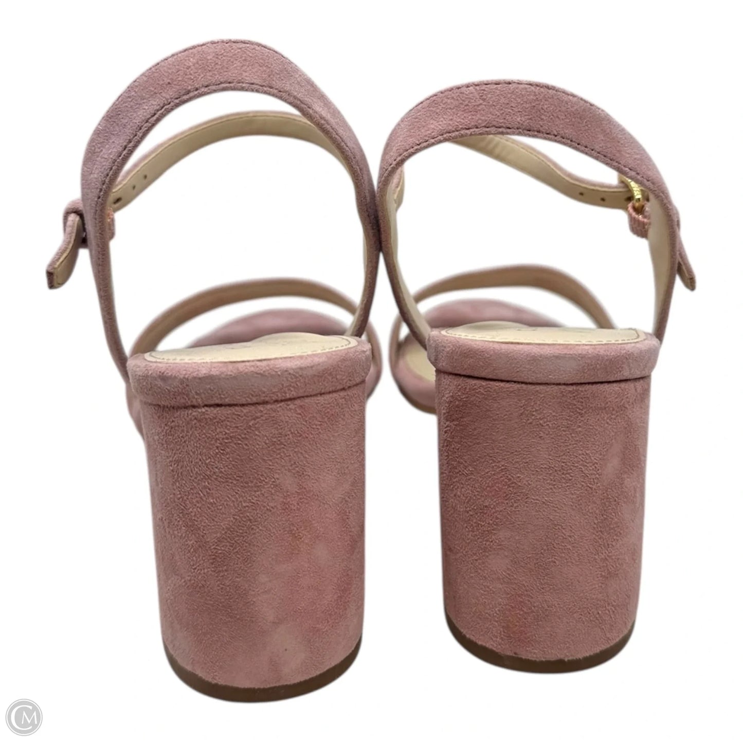 Strappy Suede Sandals Heels Block By Cole-haan In Pink, Size: 8