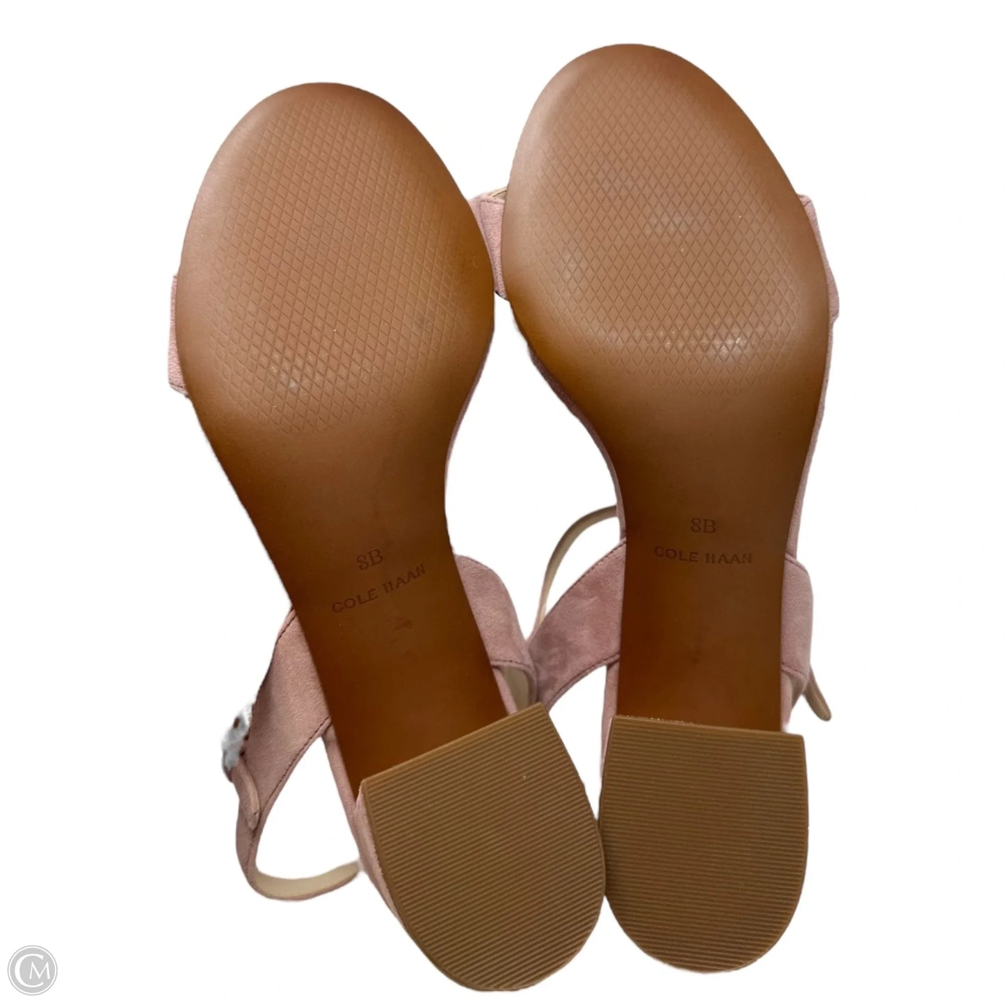 Strappy Suede Sandals Heels Block By Cole-haan In Pink, Size: 8