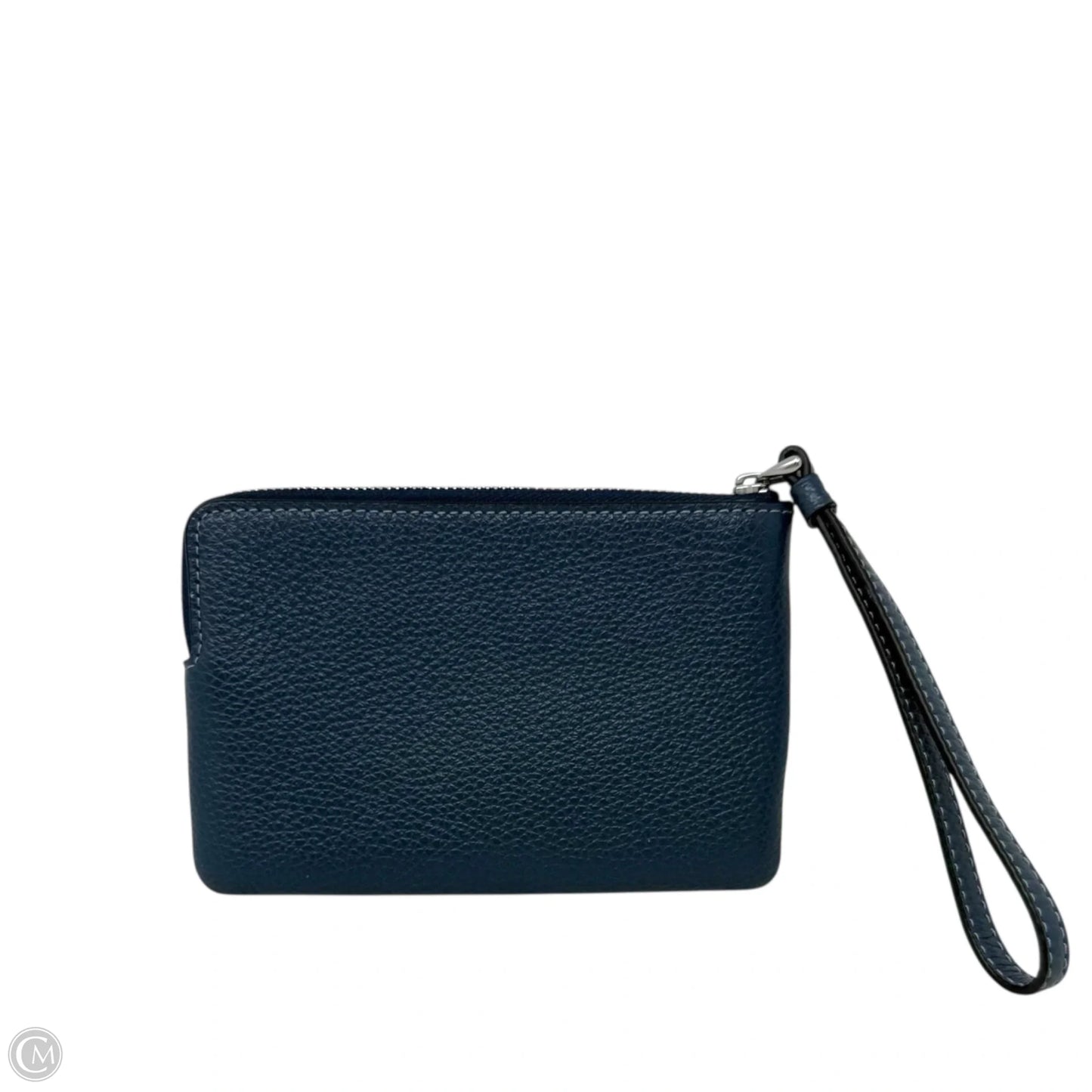 Corner Zip Wristlet Designer By Coach In Blue, Size: Small
