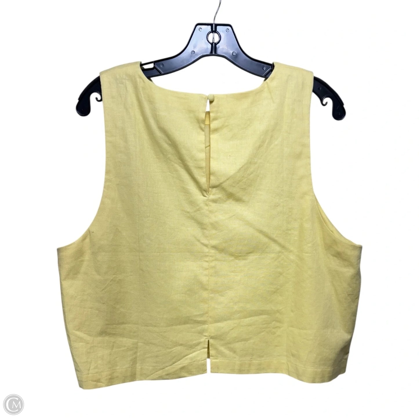 Linen Blend Cropped Top Sleeveless By Banana Republic In Yellow, Size: Xl