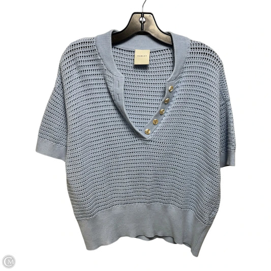 Open Knit Top Short Sleeve By Varley In Blue, Size: M