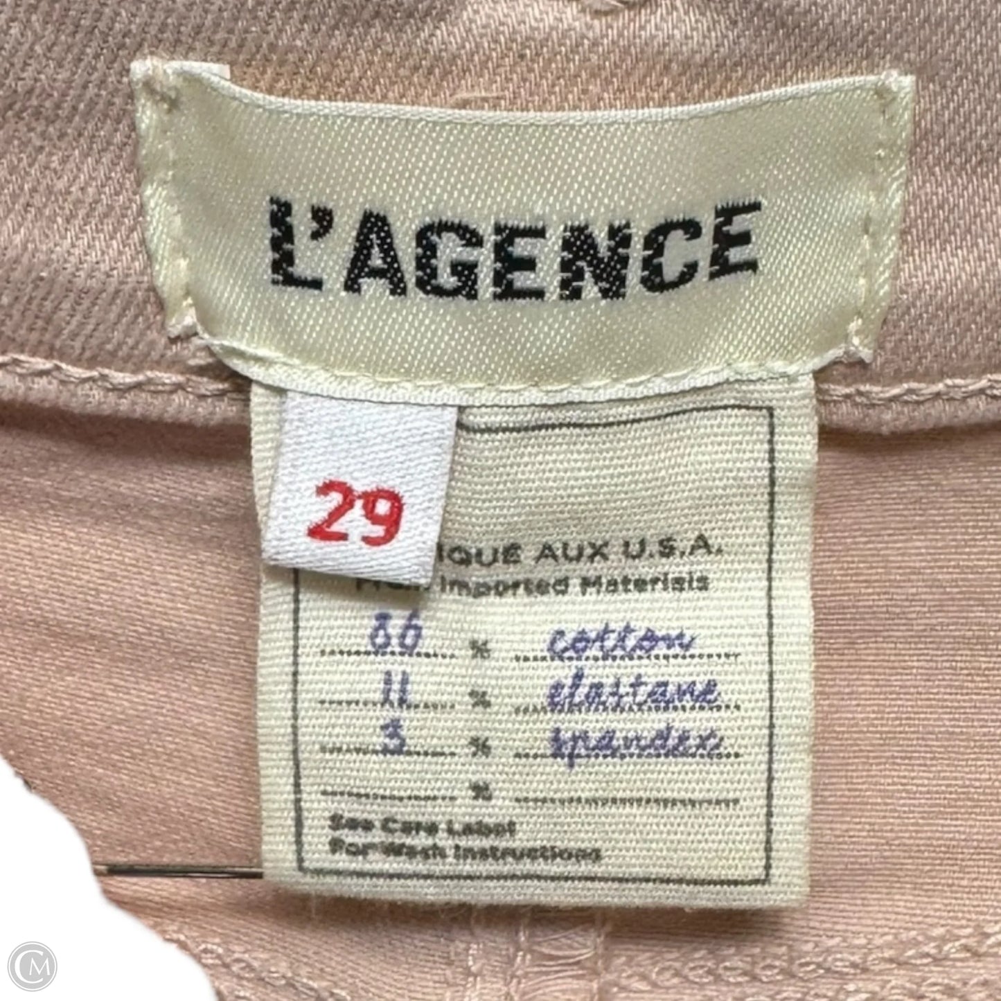 Straight Jeans By L Agence In Peach, Size: 8/29