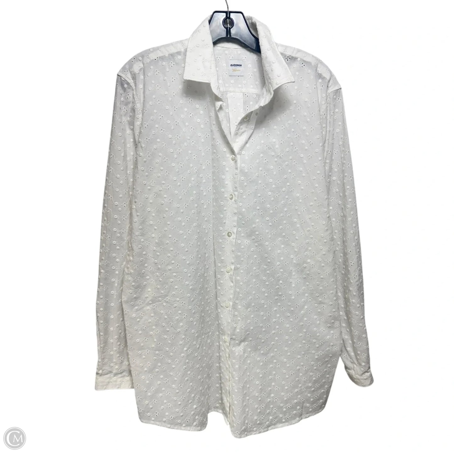 Eyelet Top Long Sleeve By Alex Ingh In White, Size: L