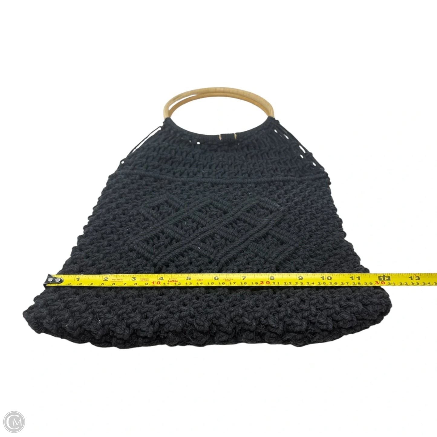 Macrame Bamboo Handle Bag Unbranded, Size: Medium