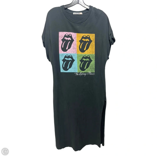 Rolling Stones Dress Casual Midi By Let Luv In Grey, Size: S
