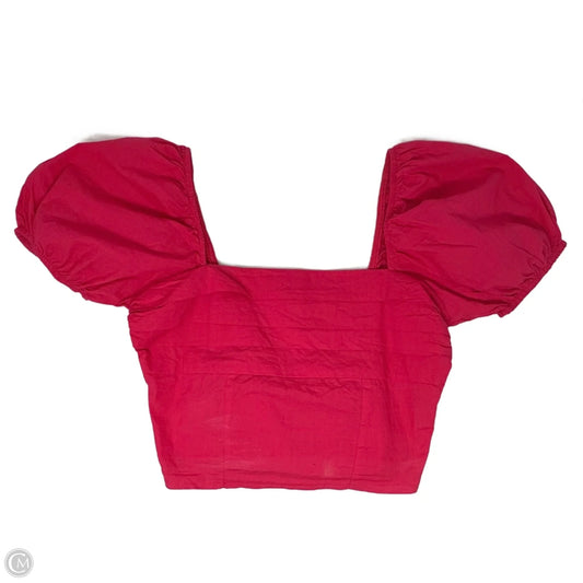 Crop Top Short Sleeve By sim & sam In Pink Flame, Size: S