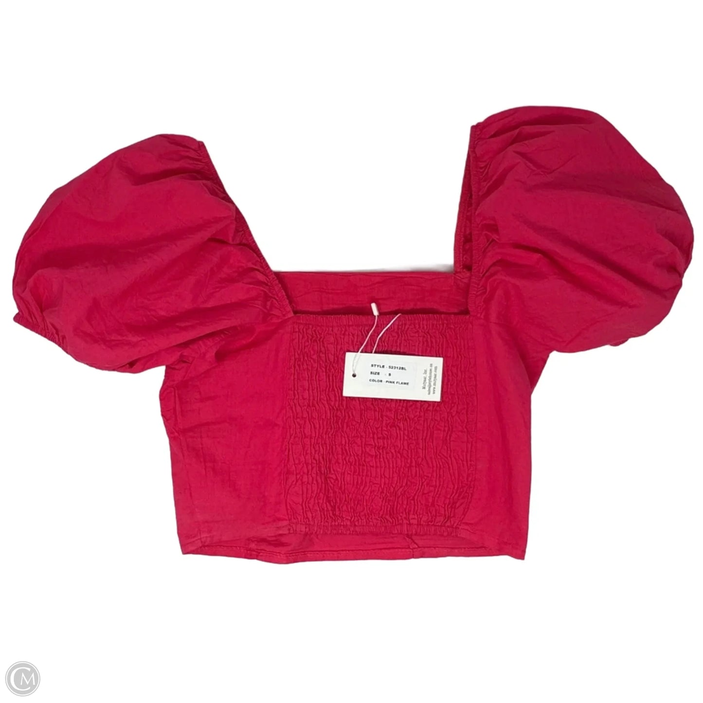 Crop Top Short Sleeve By sim & sam In Pink Flame, Size: S