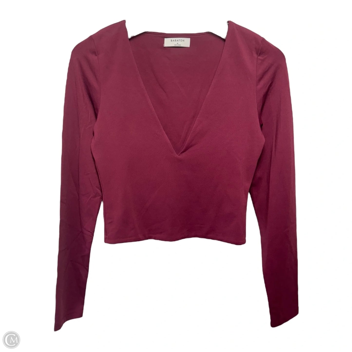 Top Long Sleeve By Babaton In Maroon, Size: M