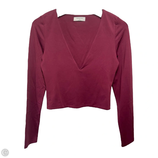 Top Long Sleeve By Babaton In Maroon, Size: M