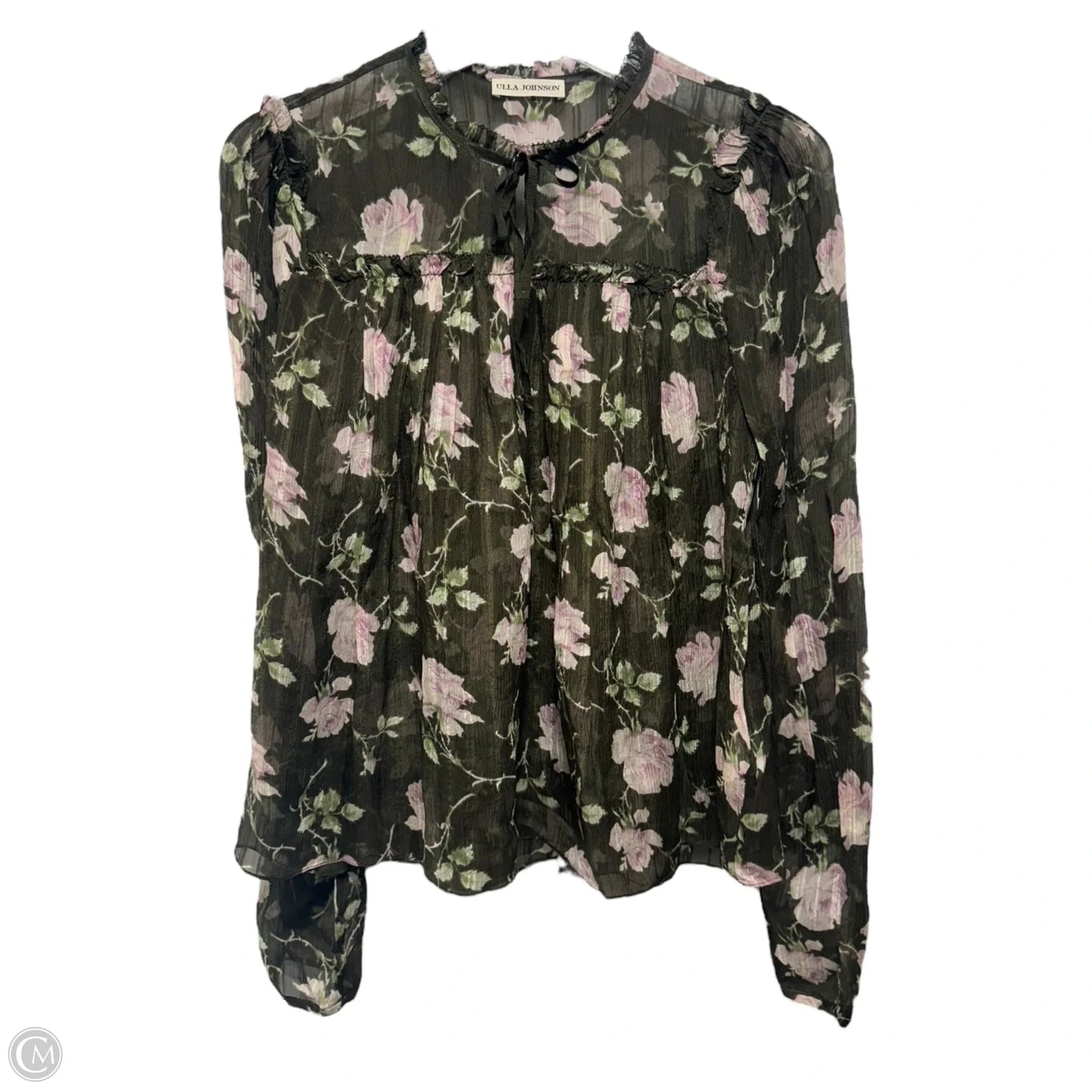 Silk Top Long Sleeve By Ulla Johnson In Floral Print, Size: 10