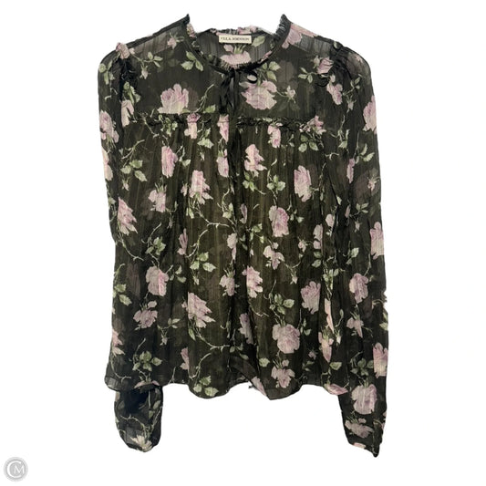 Silk Top Long Sleeve By Ulla Johnson In Floral Print, Size: 10