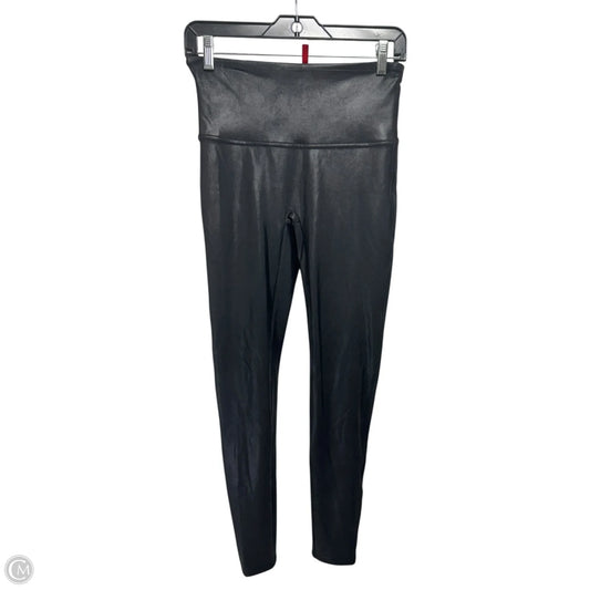 Metallic Pants Leggings By Spanx In Black, Size: L