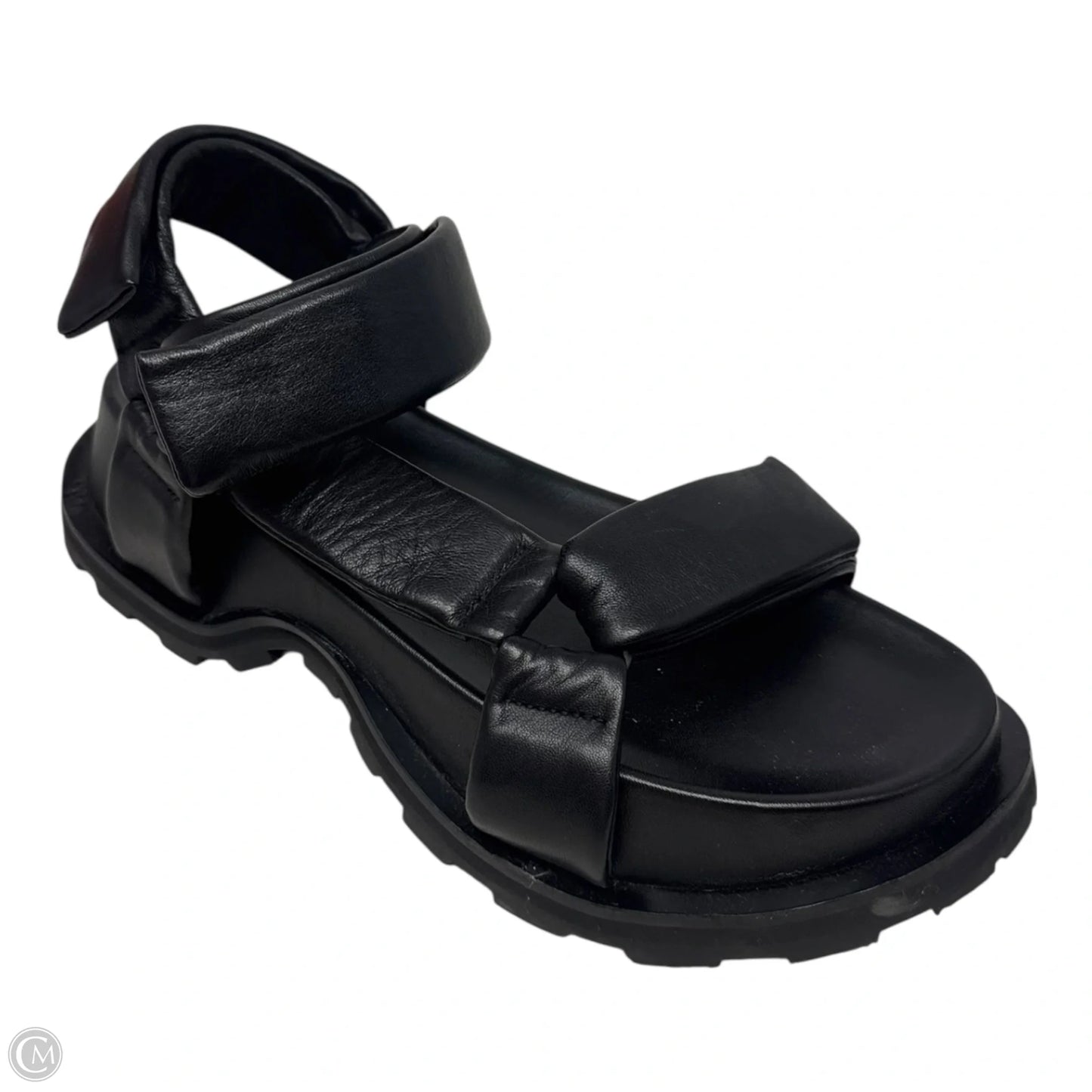 Touch-Strap Flatform Sandals By Jil Sander In Black, Size: 7.5 (EU 38)