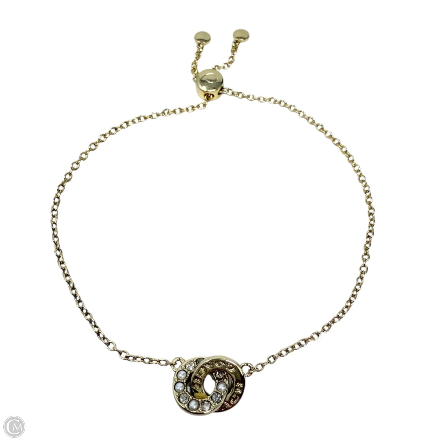 Interlocking Open Circle Pearl Slider Bracelet Designer By Coach