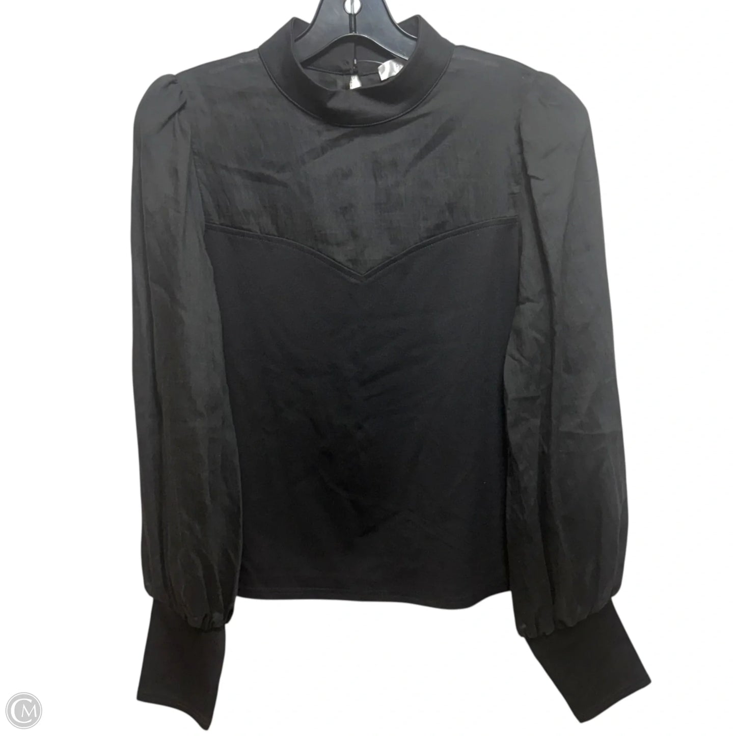 Bishop Sleeve Blouse By Flat White X Anthropologie In Black, Size: M