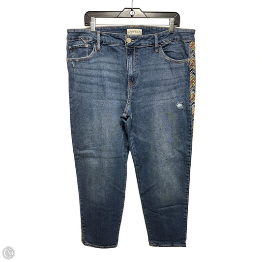 Embroidered Jeans Boyfriend By Knox Rose In Blue Denim, Size: 16