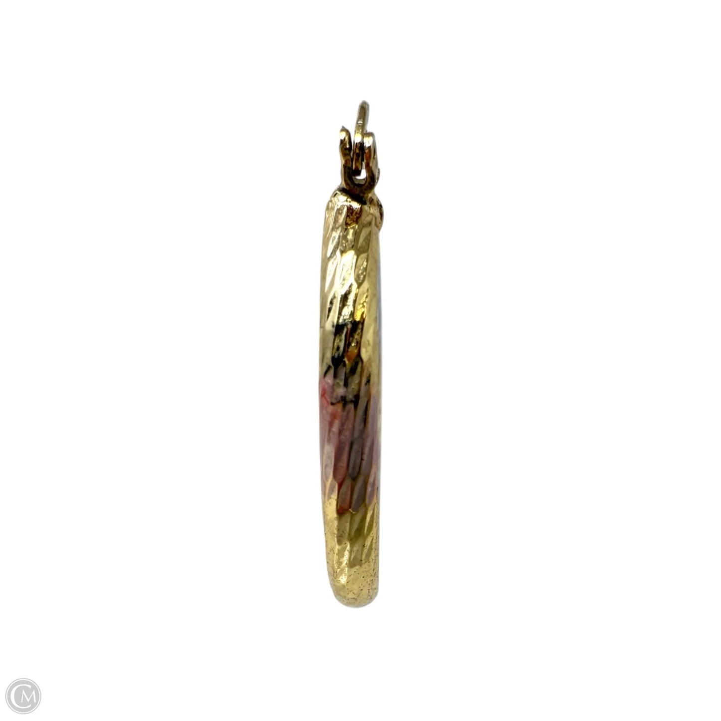 3 Tone 18k Gold Plate Laminated Arracadas Hoop Earrings