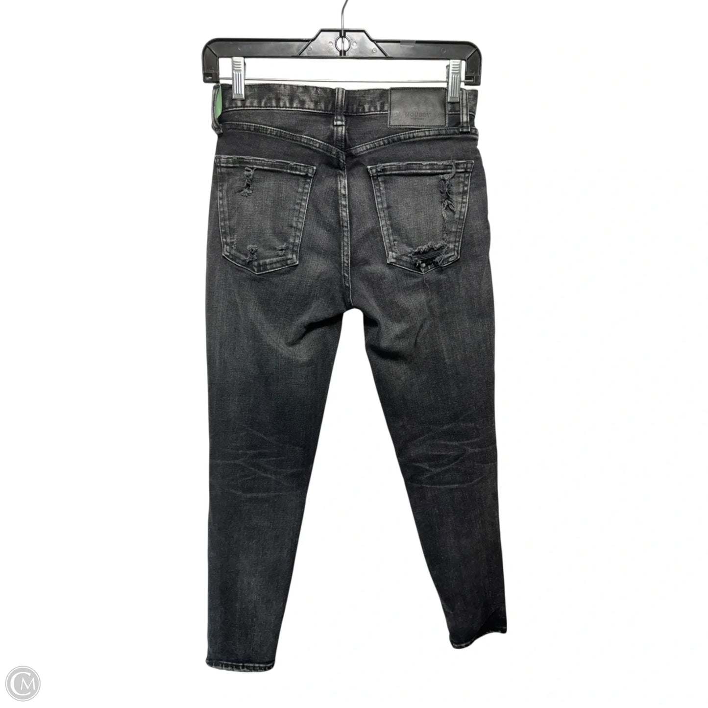Distressed Jeans Skinny By Moussy In Black Denim, Size: 0