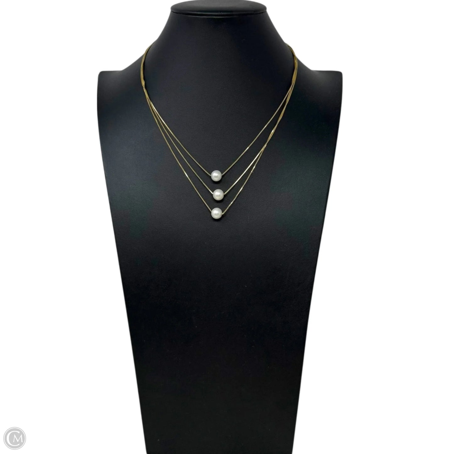 Triple Layer Vermeil & Pearl Necklace Sterling Silver By Clothes Mentor