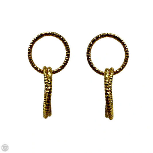 18K Gold Over  Sterling Silver Textured Triple Circle Post Earrings By Mia Fiore