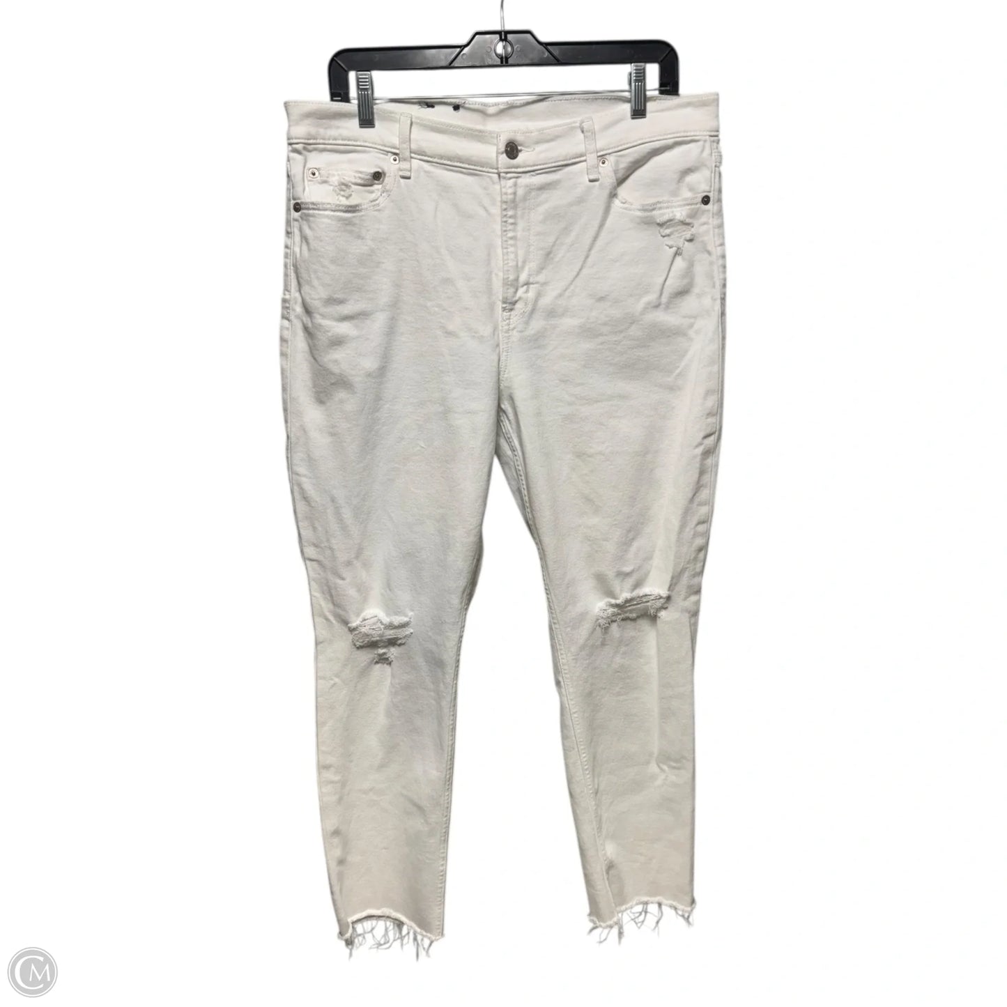 Jeans Skinny By Gap In White, Size: 16