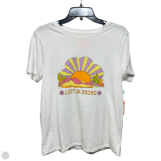Lost & Found Top Short Sleeve By Bandai In White, Size: M