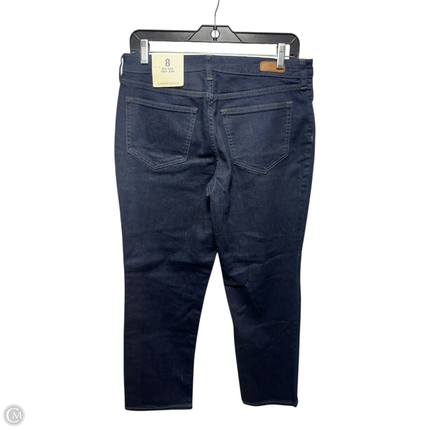 Jeans Cropped By Lands End In Blue Denim, Size: 8