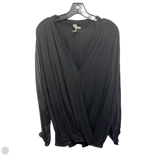 Kesia Surplice Blouse By Anthropologie In Black, Size: M
