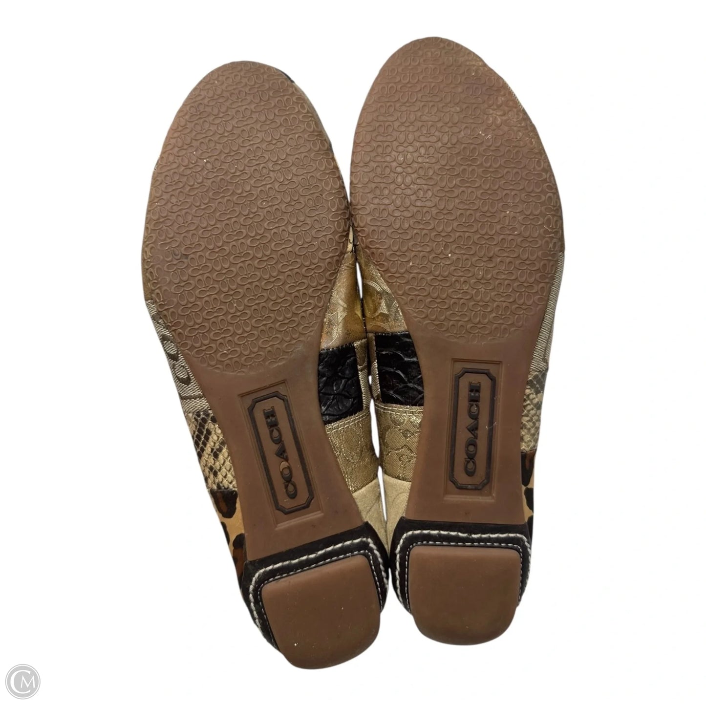 Joan Patchwork Logo Ballet Flats Designer By Coach In Multi-colored, Size: 9.5