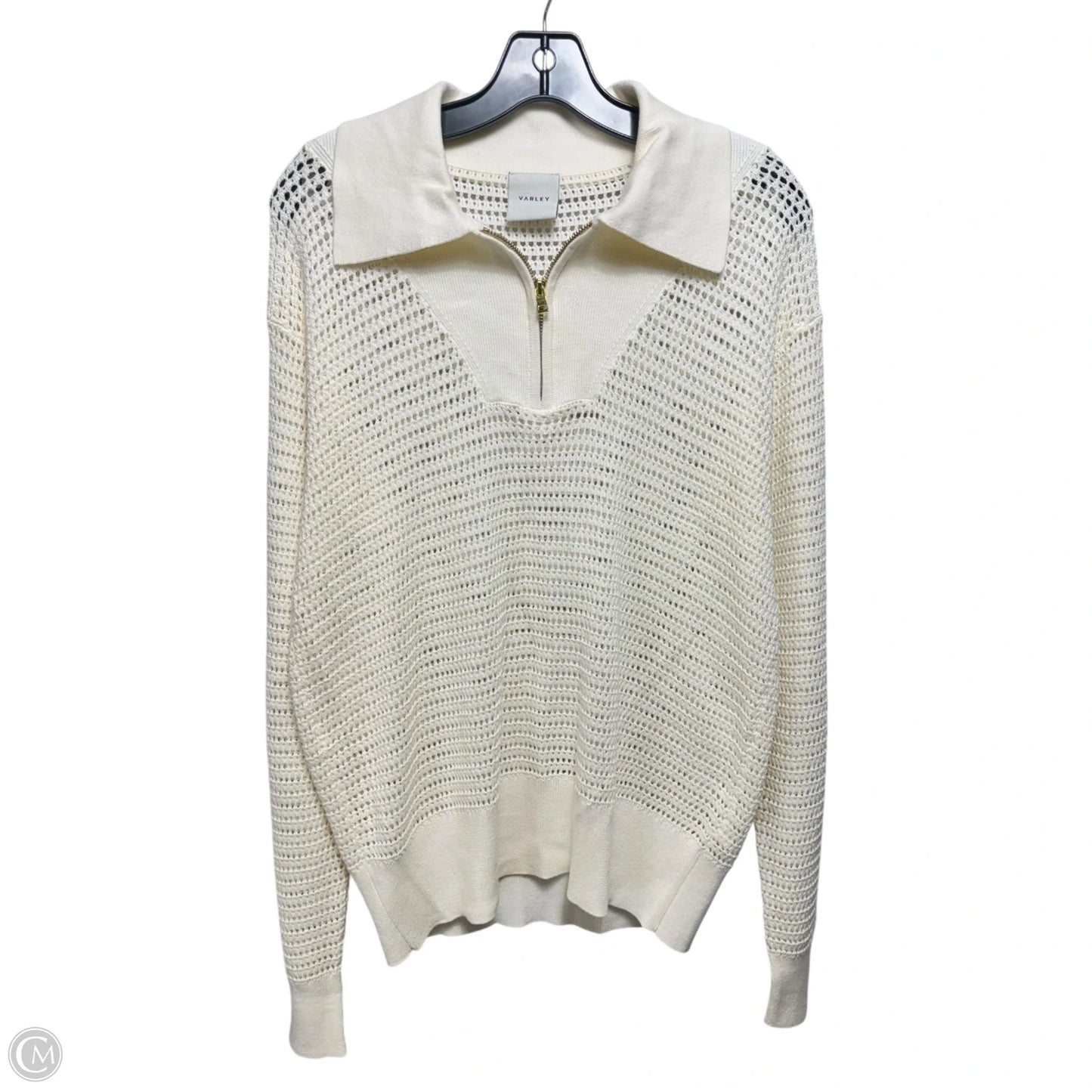 Open Knit Sweater By Varley In Cream, Size: M