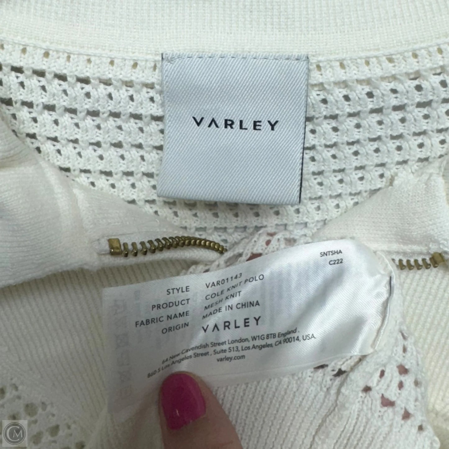 Open Knit Sweater By Varley In Cream, Size: M