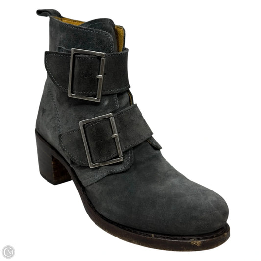 Sabrina Double Buckle Boots Designer By Frye In Grey, Size: 8