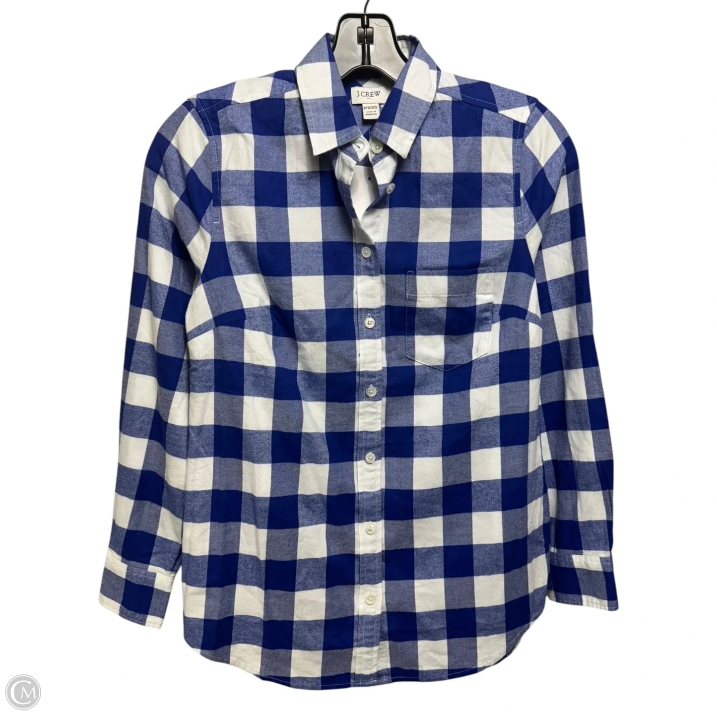 Top Long Sleeve By J. Crew In Plaid Pattern, Size: Xxsp