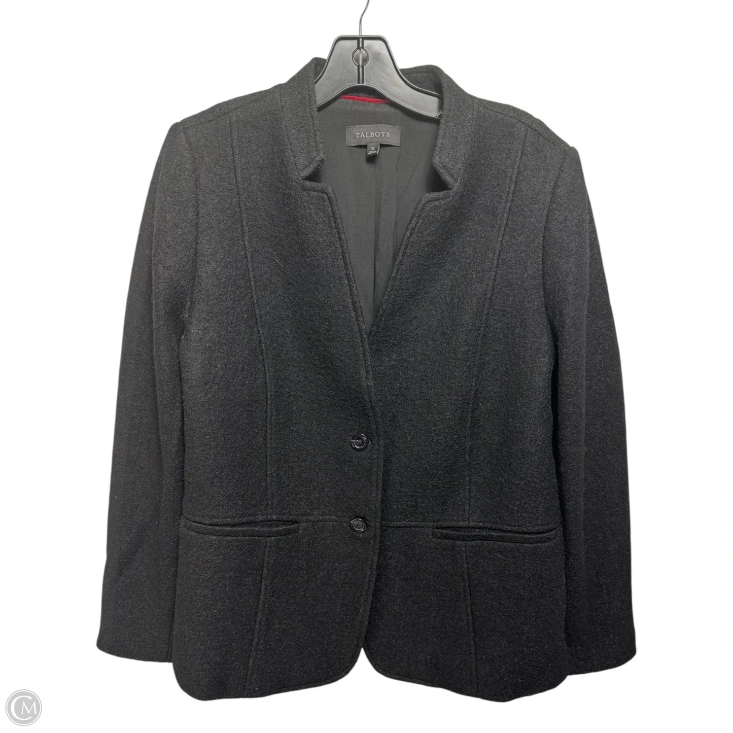 Wool Blend Jacket By Talbots In Black, Size: 12