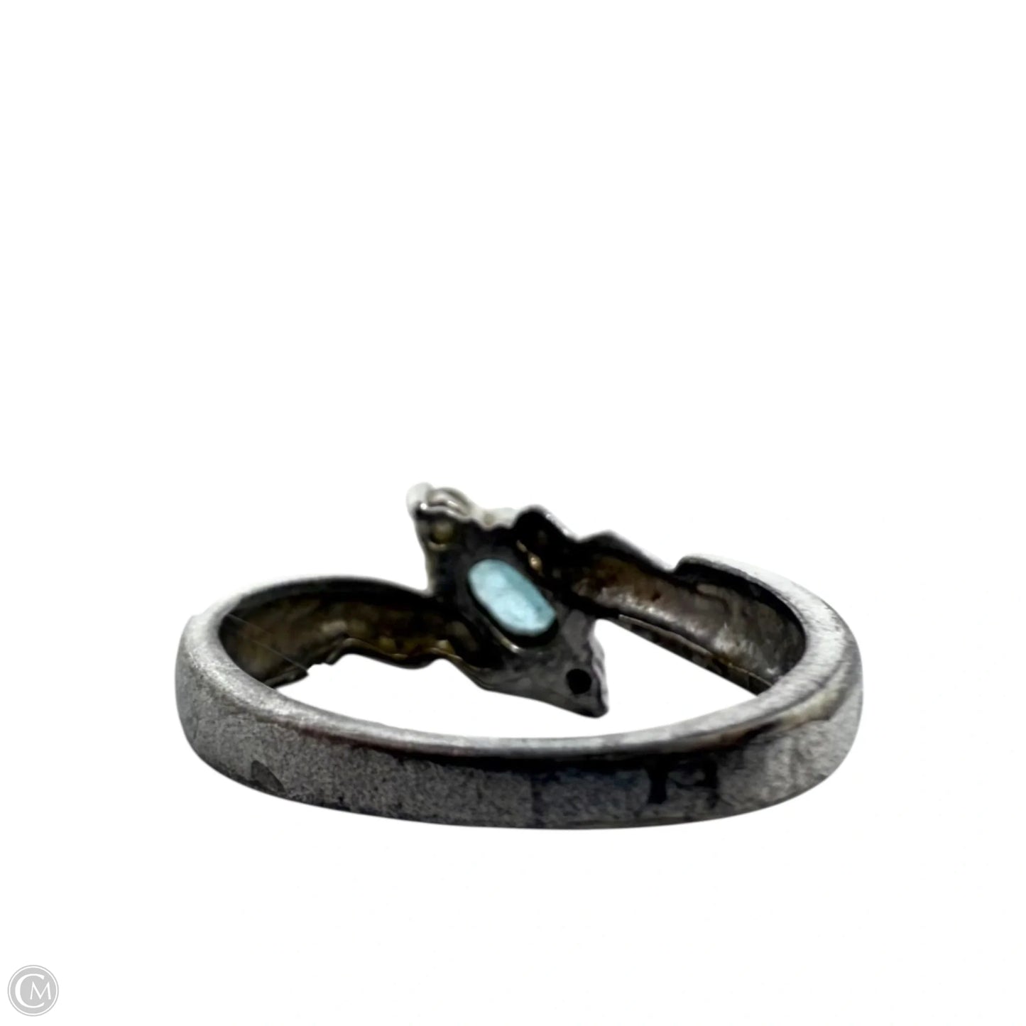 Sterling Silver, Blue Topaz & Cubic Zirconia Ring, Size: 6