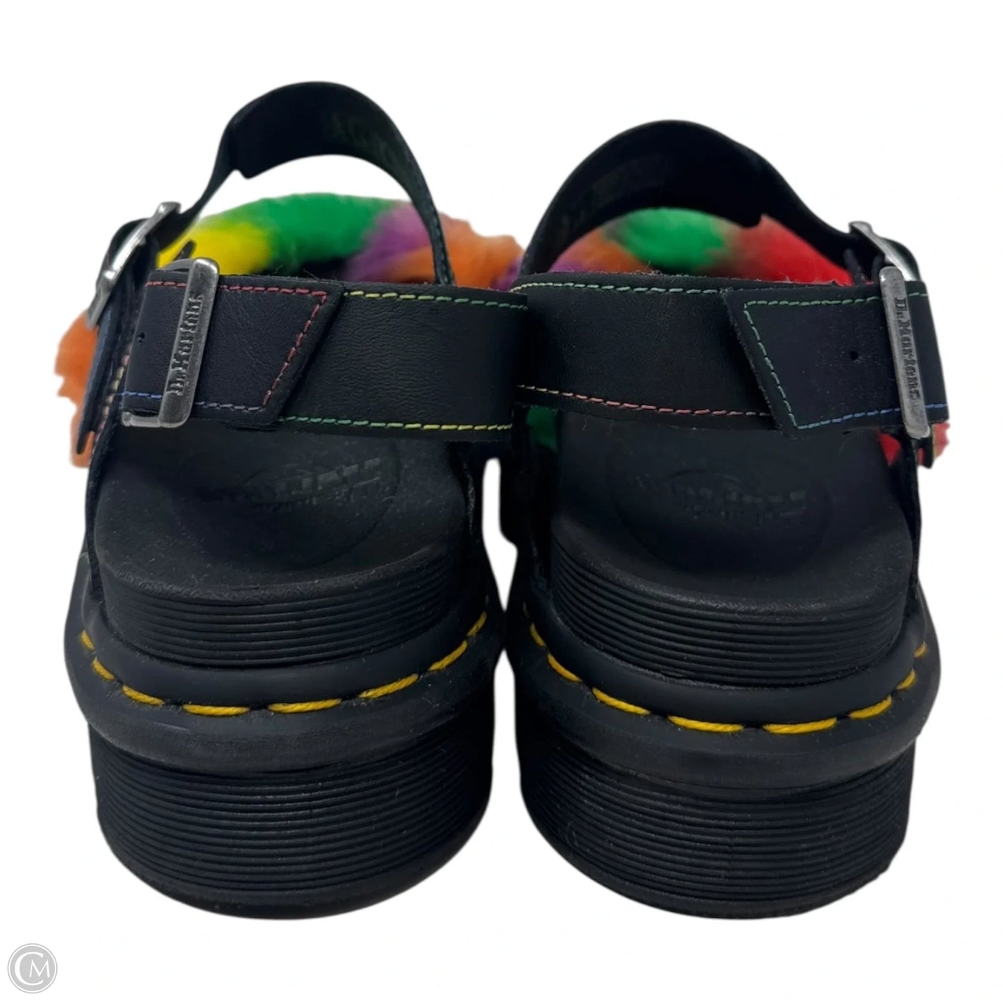 Voss II Fluffy Fur Strap Sandals By Dr Martens In Rainbow Print, Size: 8