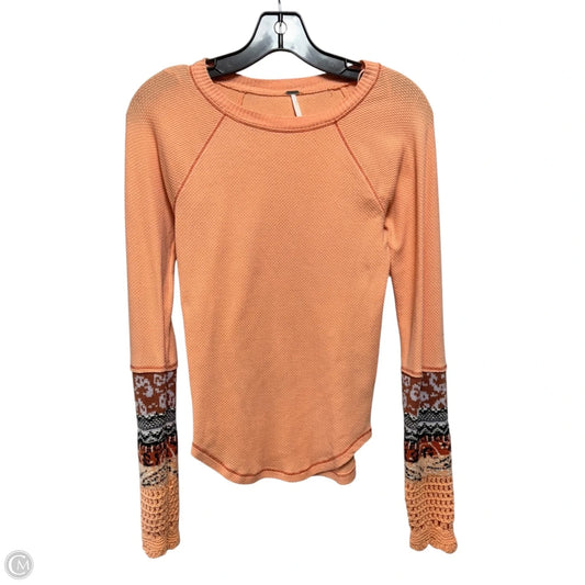Top Long Sleeve By Free People In Orange, Size: S