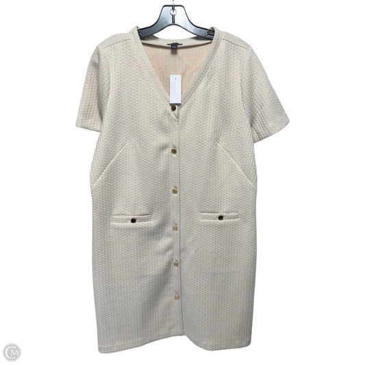 Textured Dress Casual Short By Ann Taylor In Cream, Size: L
