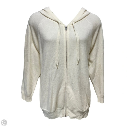 Hooded Sweater Cardigan Cashmere By Cmb In Cream, Size: 2x