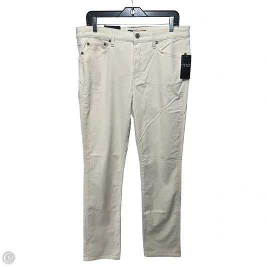 Mid Rise Straight Leg Corduroy Pants By Ralph Lauren Black Label In Cream, Size: 12