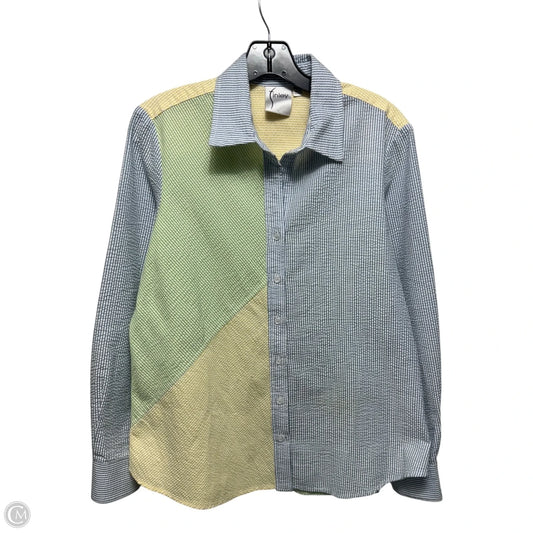 Seersucker Top Long Sleeve By Finley In Multi-colored, Size: S