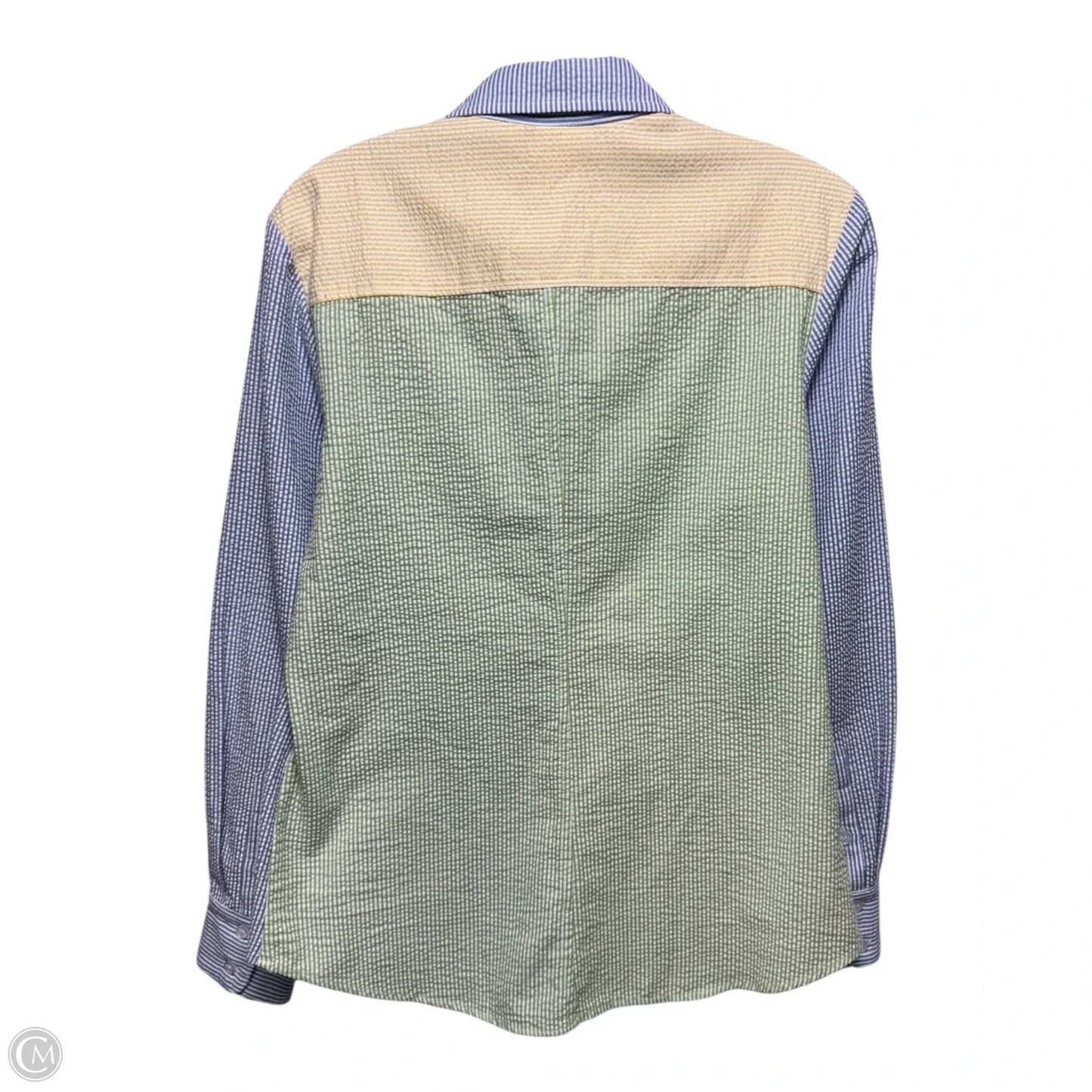 Seersucker Top Long Sleeve By Finley In Multi-colored, Size: S