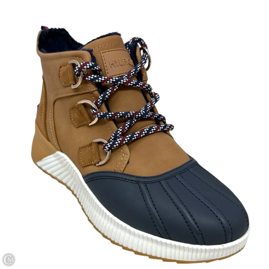 Jenko Cold Weather Booties By Tommy Hilfiger In Black & Tan, Size: 7.5