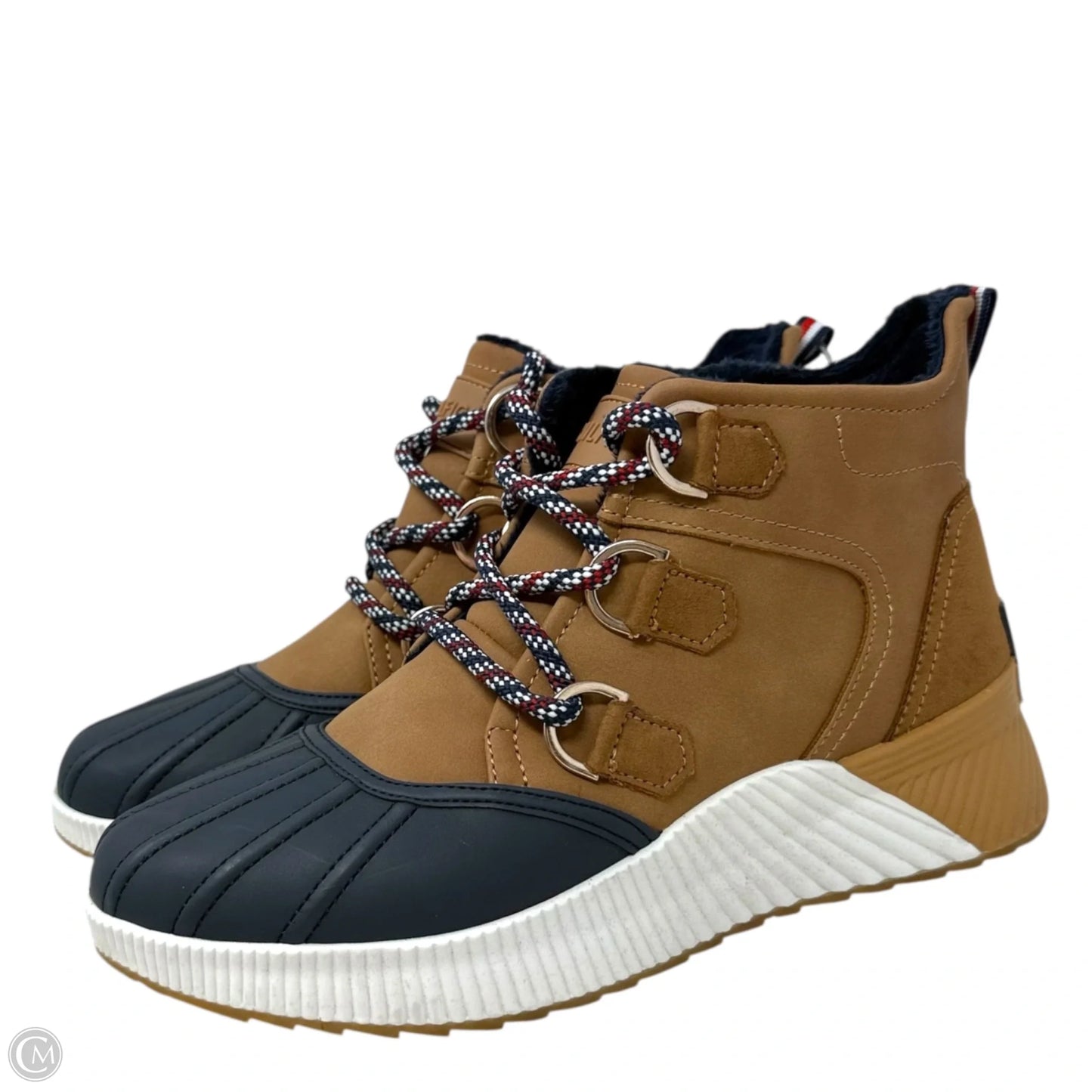 Jenko Cold Weather Booties By Tommy Hilfiger In Black & Tan, Size: 7.5