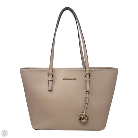 Quinn Saffiano Leather Tote Designer By Michael Kors, Size: Medium