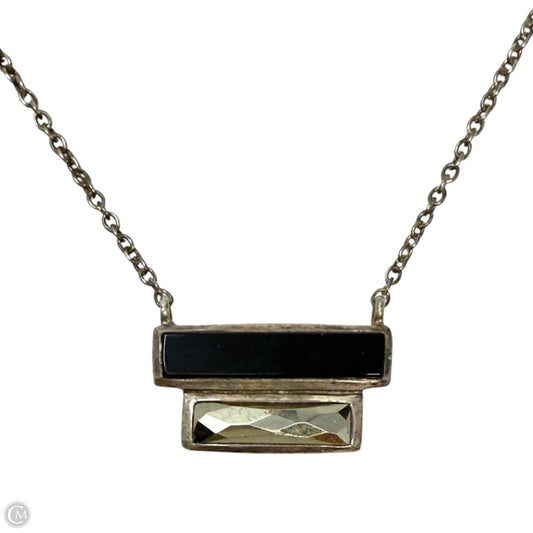 Double Bar Necklace In Natural Black Agate & Bezel-Set Pyrite & Sterling Silver By Silpada
