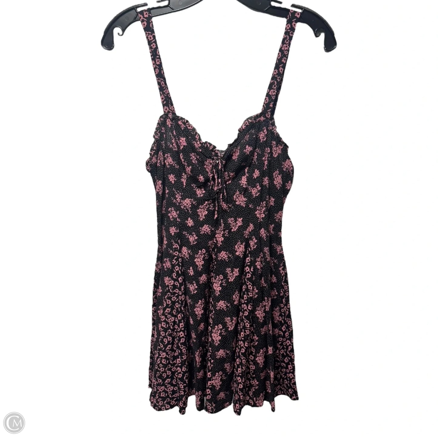 Don't Dare Mixed Print Slip Mini Dress By Free People In Black Combo Floral Print, Size: Xs