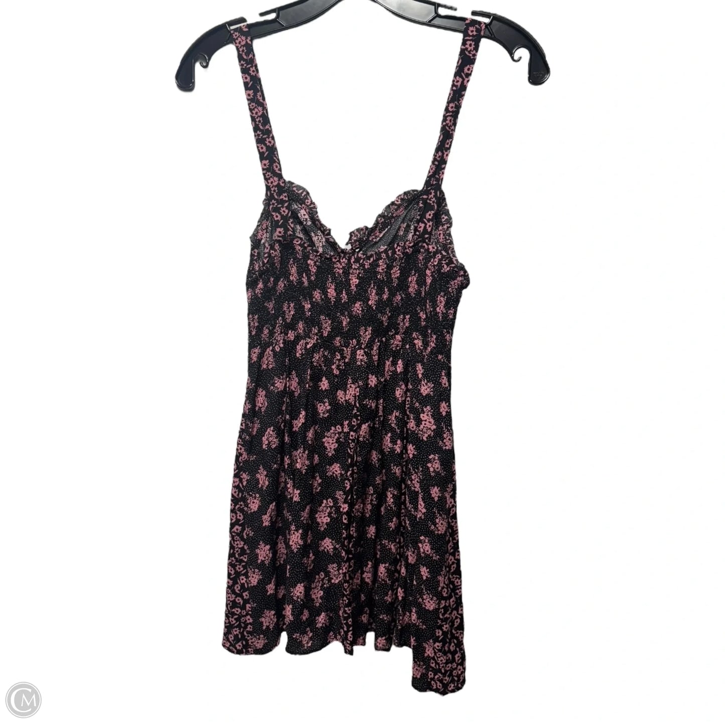 Don't Dare Mixed Print Slip Mini Dress By Free People In Black Combo Floral Print, Size: Xs
