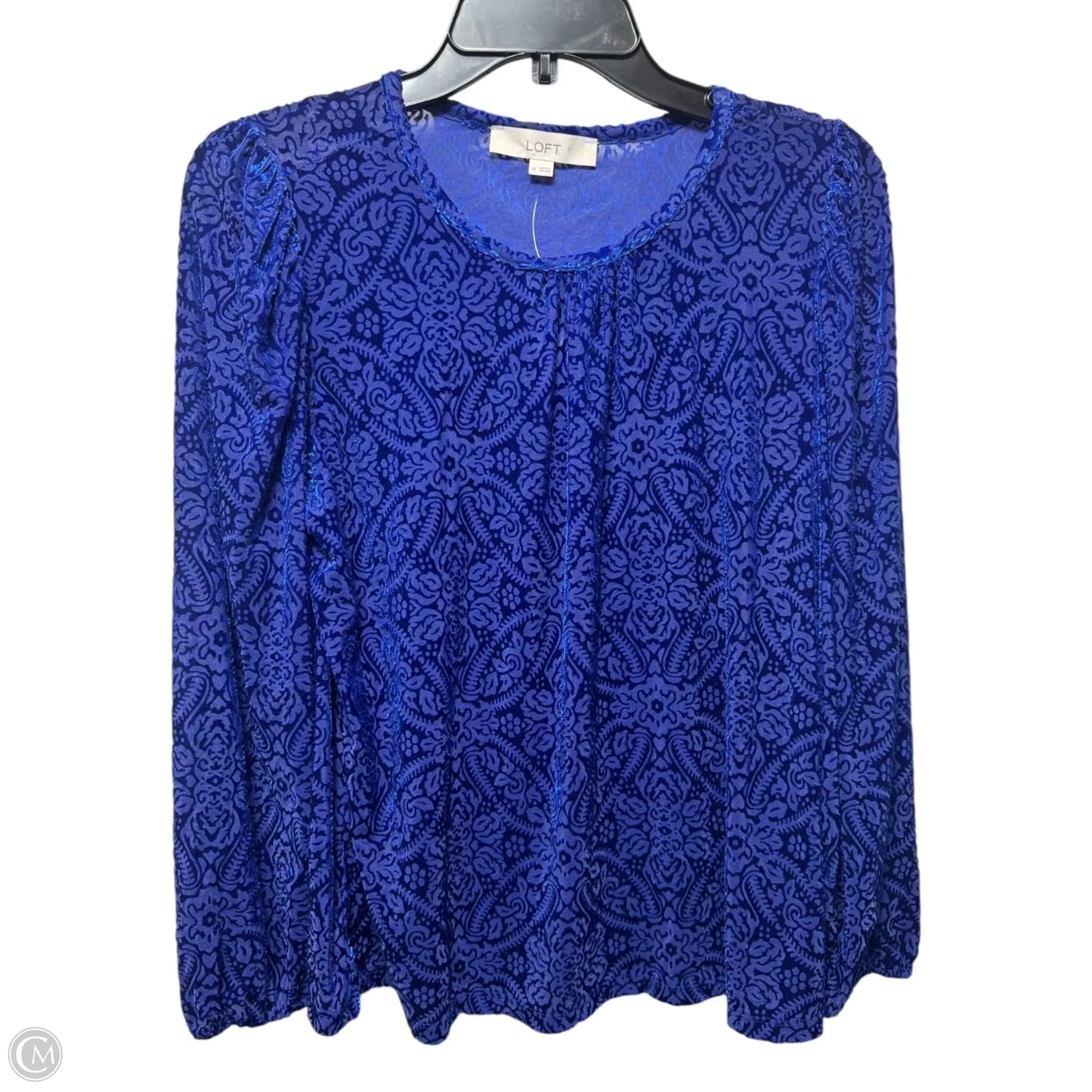 Blouse Long Sleeve By Loft In Blue, Size: M
