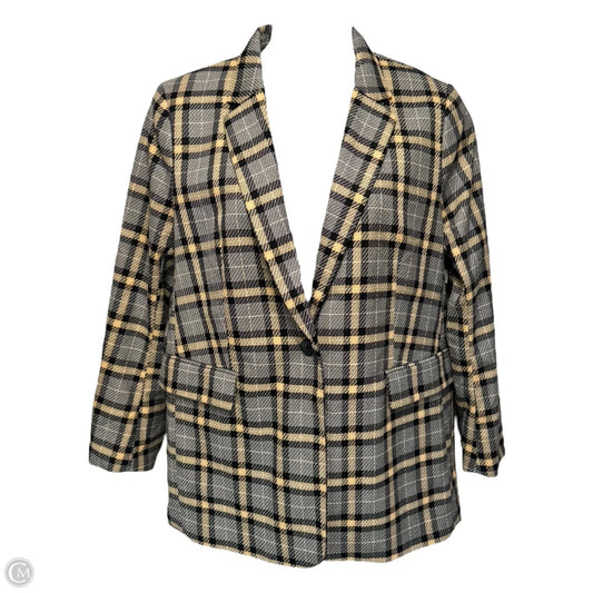 Blazer By H&m In Plaid Pattern, Size: L